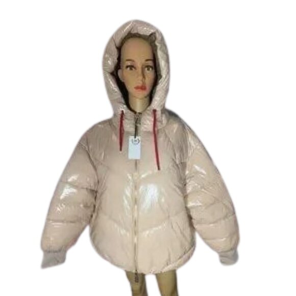 NWT Women's Noize Outerwear Puffer Pale Mauve Hooded Zipper Parka - XXL - Picture 1 of 16